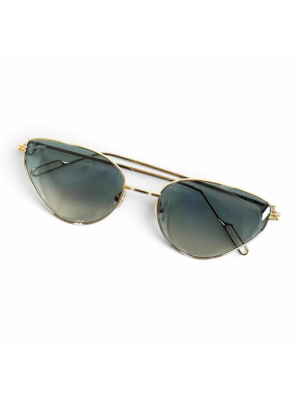 Cartier Panthere de Cartier Sunglasses 2C Decor Cat's Eye Gold Eyewear